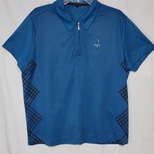 Pinehurst 1985 Nike Fit Dry Golf Blue Quarter Zip Polo Shirt - Women's XL
